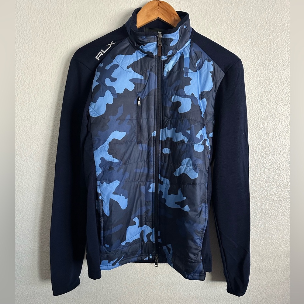 Polo Ralph Lauren RLX Golf Hybrid Navy Camo Zip Jacket Sport PWing Size Small